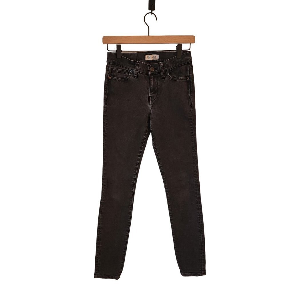 Madewell Skinny Skinny Washed Black Grey Stretch Denim Jeans Women's 27